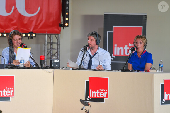 Alex Vizorek, Charline Vanhoenacker, Guillaume Meurice et Juliette Arnaud - France Inter et l'équipe de "Par Jupiter" en direct depuis la Fête de l'Humanité 2018 au parc de la Courneuve le 14 septembre 2018 © Lionel Urman/Bestimage