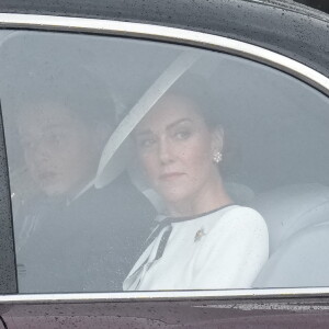 Catherine (Kate) Middleton, princesse de Galles, arrive au palais de Buckingham pour Trooping the Color à Londres, Royaume Uni, le 15 juin 2024. © Julien Burton/Bestimage