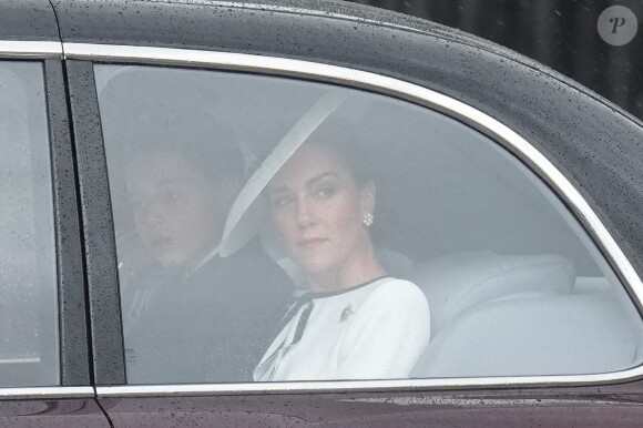 Catherine (Kate) Middleton, princesse de Galles, arrive au palais de Buckingham pour Trooping the Color à Londres, Royaume Uni, le 15 juin 2024. © Julien Burton/Bestimage