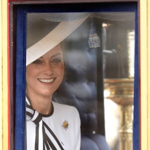 Catherine (Kate) Middleton, princesse de Galles - Les membres de la famille royale britannique lors de la parade Trooping the Color à Londres, Royaume Uni, le 15 juin 2024. © Julien Burton/Bestimage 