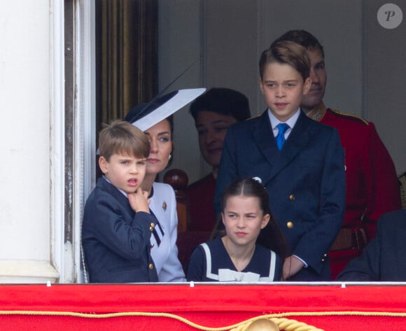 Kate Middleton et ses enfants, le prince George, le prince Louis et la princesse Charlotte - Parade Trooping the Colour