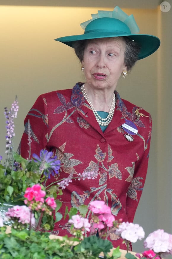 Et c'est une princesse Anne comme on l'a rarement vue qui s'est montrée dans les tribunes
La princesse Anne - La famille royale d'Angleterre aux courses hippiques "Royal Ascot 2024" à Ascot