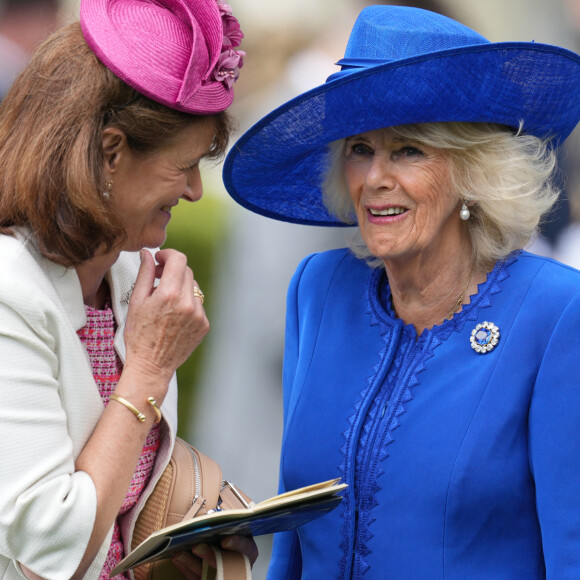 Camilla Parker-Bowles - La famille royale d'Angleterre aux courses hippiques "Royal Ascot 2024" à Ascot 