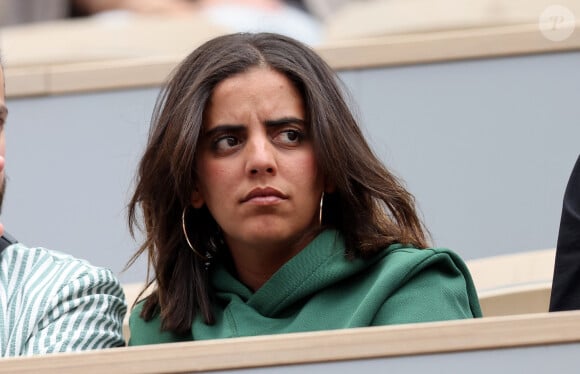 Inès Reg (Inès Reghioua) dans les tribunes des Internationaux de France de tennis de Roland Garros 2024 à Paris, France, le 3 juin 2024. © Jacovides-Moreau/Bestimage