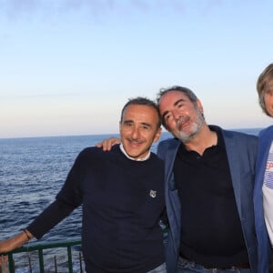 Exclusif - Elie Semoun, Bruno Solo et Pascal Demolon - Les célébrités posent sur la terrasse de l'hôtel "Le Provencal" lors de la 5ème édition du festival de Porquerolles à Giens. © Chavaroche/Nice-Matin/Bestimage