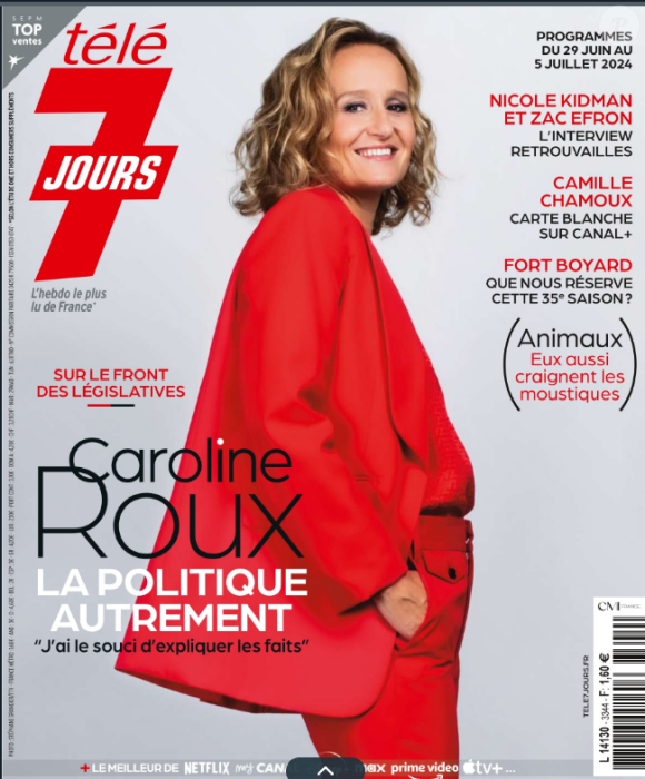 Caroline Roux en Une de "Télé 7 Jours" du 24 juin 2024