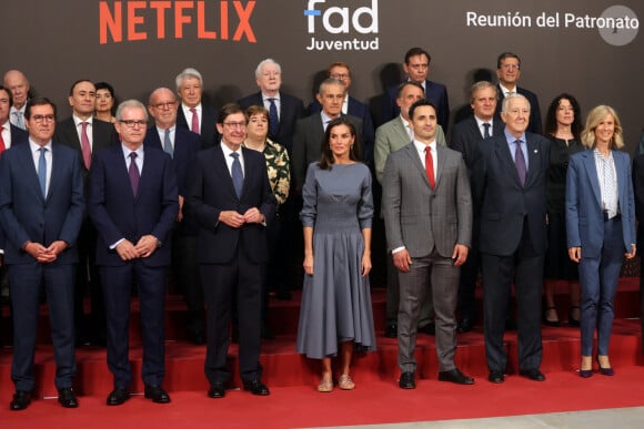 La reine Letizia d'Espagne arrive à la réunion du conseil d'administration de FAD Youth dans les studios de Netflix à Madrid le 25 juin 2024. © José Ramón Hernando / Europa Press 06/25/2024