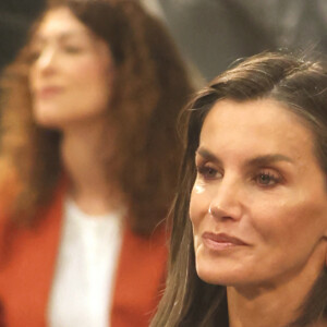 La reine Letizia d'Espagne participe à la réunion du conseil d'administration de FAD Youth dans les studios de Netflix à Madrid, le 25 juin 2024.