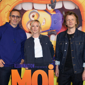Gad Elmaleh, Audrey Lamy et Alex Lutz - Avant-première du film "Moi, moche et méchant 4" au Grand Rex à Paris le 23 juin 2024. © Coadic Guirec / Bestimage  Premiere of the movie "Despicable Me 4" at Grand Rex in Paris on 23/06/2024 