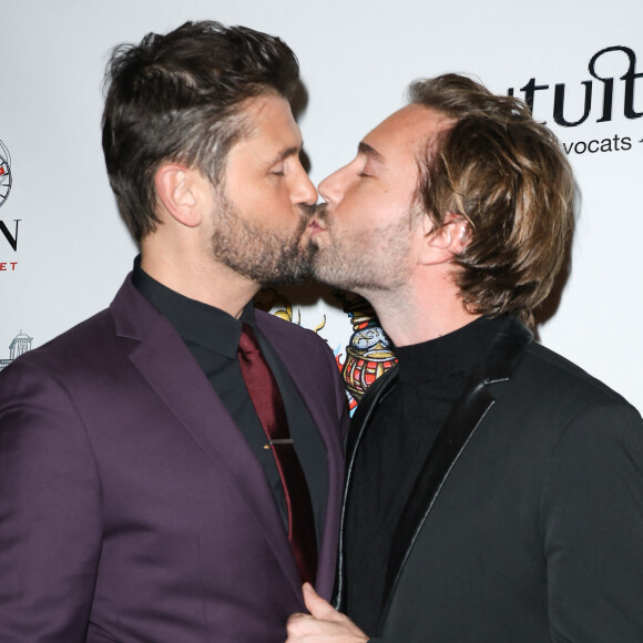 Christophe Beaugrand et son mari Ghislain Gerin - 46ème édition du Gala "Best Awards" à l'hôtel Georges V à Paris le 11 décembre 2023. © Coadic Guirec / Bestimage