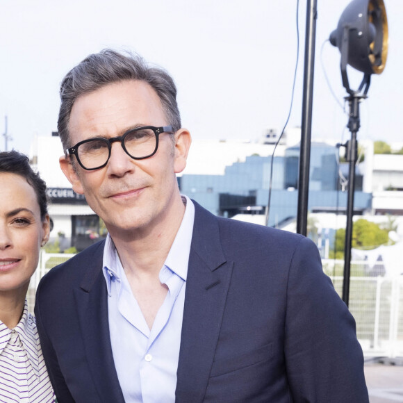 Michel Hazanavicius, Bérénice Bejo sur le plateau de l'émission "Spéciale Cannes", présentée par D.Burki et diffusée sur Culture Box, lors du 75ème Festival Internationale du Film de Cannes. Le 18 mai 2022 © Jack Tribeca / Bestimage 