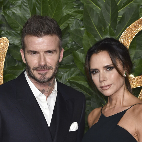 Ils ont fondé une belle et grande famille venue s'agrandir récemment avec le mariage de Brooklyn, leur fils aîné, et Nicola Peltz. 
David Beckham et sa femme Victoria Beckham à la soirée British Fashion Awards 2018 au Royal Albert Hall à Londres, le 10 décembre 2018