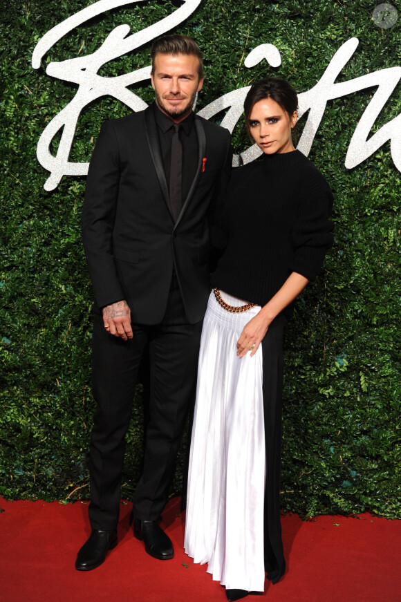 Les amoureux ont traversé de nombreuses épreuves ensemble. 
Victoria Beckham, David Beckham - Cérémonie "The British Fashion Awards" 2014 à Londres, le 1er décembre 2014.