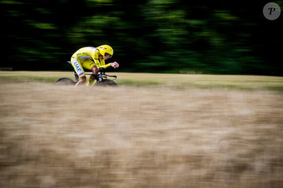 Ce vendredi, alors que le Belge Remco Evenepoel célébrait sa victoire au contre-la-montre, une légende du cyclisme nous quittait...
Le Slovène Tadej Pogacar de l'équipe UAE Team Emirates en action lors de la 7e étape du Tour de France cycliste 2024, un contre-la-montre individuel de Nuits-Saint-Georges à Gevrey-Chambertin (25,3 km). ABACAPRESS.COM