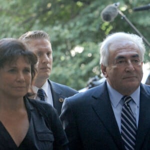 Dominique Strauss-Kahn et Anne Sinclair arrivent au tribunal pénal de Manhattan pour assister à une audience sur les accusations d'agression sexuelle contre Strauss-Kahn à New York le 23 août 2011. Photo par Dennis Van Tine/ABACAPRESS.COM