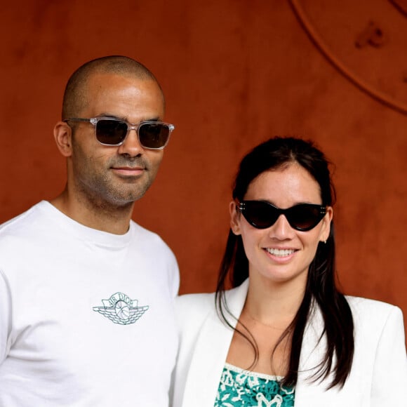 Tony Parker et Alizé Lim au village lors des Internationaux de France de tennis de Roland Garros 2023, à Paris, France, le 11 juin 2023. © Jacovides-Moreau/Bestimage