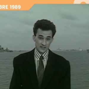  Il a lui même été surpris de se revoir ainsi.
Gilles Bouleau face à des images de lui datant de 1989 dans la matinale "Bonjour !" de TF1