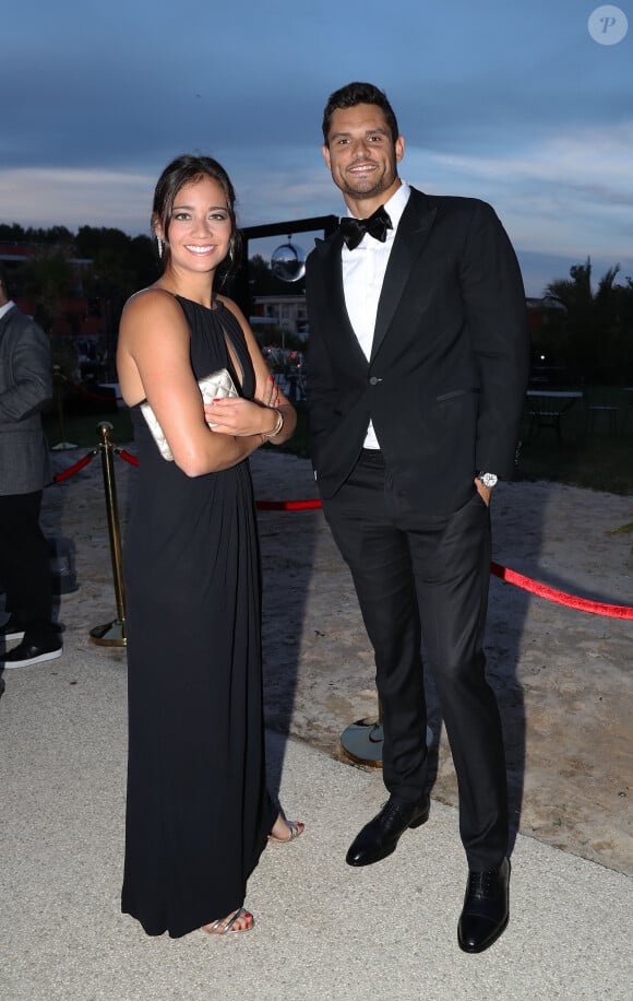 Exclusif - Florent Manaudou et sa compagne Alizé Lim - Gala de charité de l'académie de tennis Mouratoglou afin de récolter des fonds pour sa fondation "Champ'Seed" à Biot le 23 juin 2019. © Philippe Brylak /Bestimage