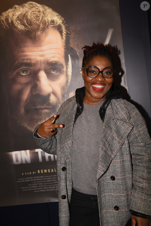 Claudia Tagbo à la première du film "On the Line" dans la dernière salle de cinéma du quartier Saint-Germain-des-Prés le Silencio des Prés à Paris, France, le 12 janvier 2023