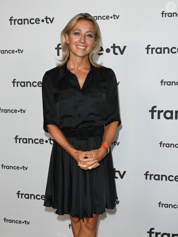 Anne-Sophie Lapix au photocall pour la conférence de presse de rentrée de France TV à la Grande Halle de la Villette à Paris, France, le 6 juillet 2022. © Coadic Guirec/Bestimage