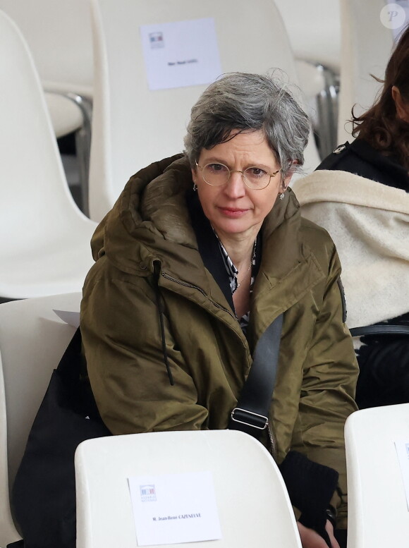 Sandrine Rousseau, députée Nupes - Cérémonie d'hommage national aux victimes françaises des attaques terroristes du 7 octobre en Israël dans la cour d'honneur de l'Hôtel national des Invalides, à Paris, France, le 7 février 2024. © Dominique Jacovides/Bestimage 