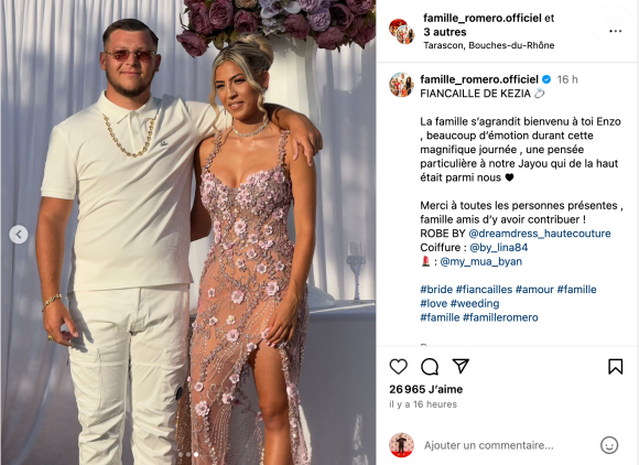 Ils ont publié plusieurs photos de leur fête de fiançailles sur Instagram
La famille Romero officialise les fiançailles de Kezia.