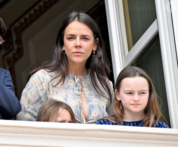 Pauline Ducruet - Le prince de Monaco fête son anniversaire (66 ans) en famille sur la Place du Palais princier de Monaco, le 14 mars 2024. © Bruno Bebert/Bestimage 