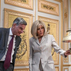 Inauguration de la Maison de l'Elysée située en face du Palais de l'Elysée, par le Président de la République Emmanuel Macron et sa femme Brigitte Macron, à l'occasion des Jeux Olympiques et Paralympiques de Paris 2024. Le 24 juillet 2024, a Paris. © Isa Harsin / Pool / Bestimage