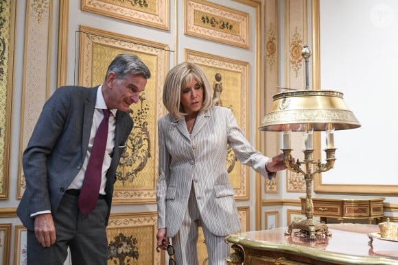 Inauguration de la Maison de l'Elysée située en face du Palais de l'Elysée, par le Président de la République Emmanuel Macron et sa femme Brigitte Macron, à l'occasion des Jeux Olympiques et Paralympiques de Paris 2024. Le 24 juillet 2024, a Paris. © Isa Harsin / Pool / Bestimage