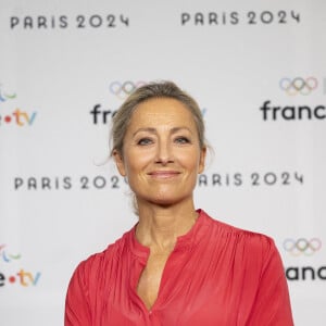 Anne Sophie Lapix lors de la présentation des journalistes et chroniqueurs de France Télévisions pour les Jeux Olympiques 2024 au musée de l'Homme à Paris, le 11 juin 2024. © Pierre Perusseau / Bestimage 