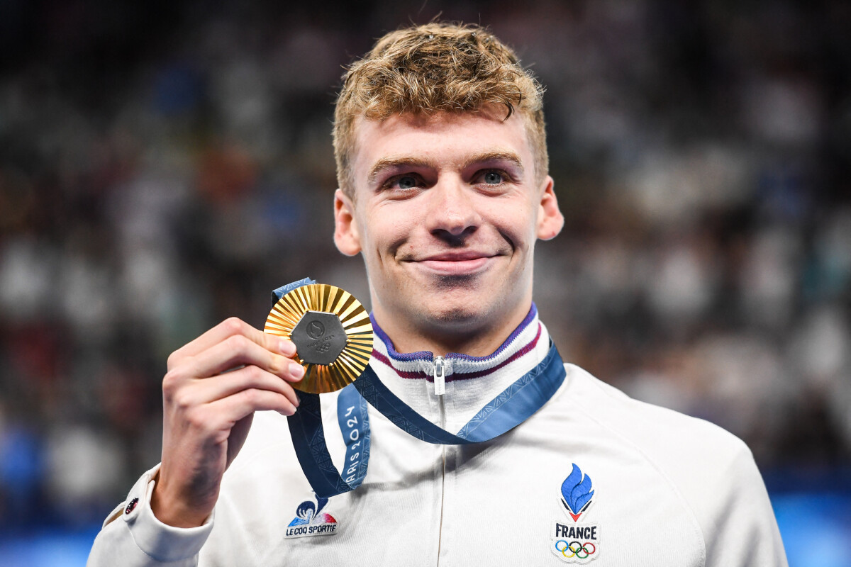 Photo Leon Marchand aux Jeux olympiques de Paris 2024. Matthieu Mirville DPPI Media Panoramic Bestimage Purepeople