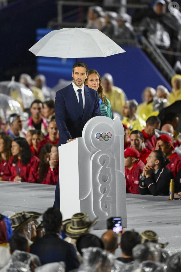 Il s'agit de Coralie
Tony Estanguet à la cérémonie d'ouverture des Jeux Olympiques (JO) de Paris, le 26 juillet 2024 au Trocadéro.( © Photo News / Panoramic / Bestimage