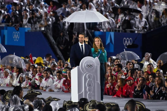 Tony Estanguet à la cérémonie d'ouverture des Jeux Olympiques (JO) de Paris, le 26 juillet 2024 au Trocadéro. © Federico Pestellini/DPPI/Panoramic/Bestimage