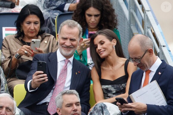 Le roi Felipe VI et la reine Letizia d'Espagne - Cérémonie d'ouverture des Jeux Olympiques (JO) de Paris. Casa de S.M. el Rey / Europa Press / Bestimage