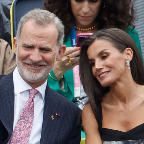 Le roi Felipe VI et la reine Letizia d'Espagne - Cérémonie d'ouverture des Jeux Olympiques (JO) de Paris. Casa de S.M. el Rey / Europa Press / Bestimage