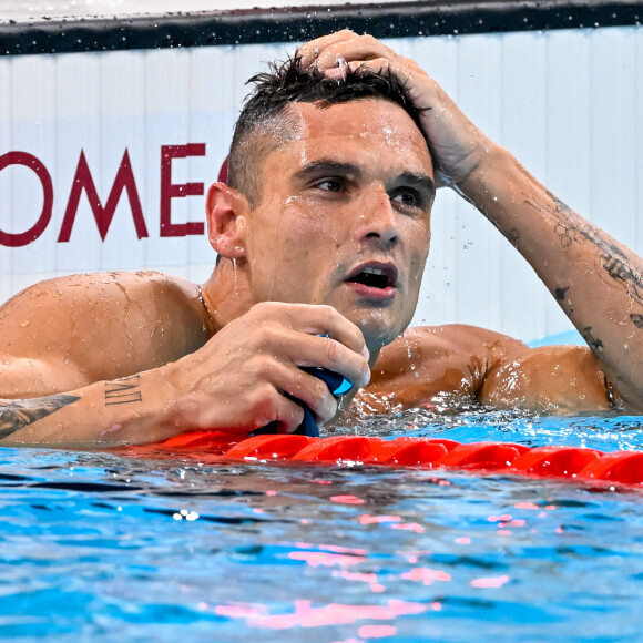 Florent Manaudou remporte l'épreuve de natation 50 mètres nage libre lors des Jeux Olympiques de Paris2024 (JO), le 1er août 2024. © Insidefoto / Panoramic / Bestimage 