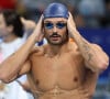 30 juillet 2024, Paris, Ile de France, France : Florent Manaudou de France est vu pendant l'échauffement avant les épreuves de natation le jour 4 aux Jeux Olympiques de Paris 2024 à Paris La Defense Arena à Paris, France (Image de crédit : © Mickael Chavet/ZUMA Press Wire).