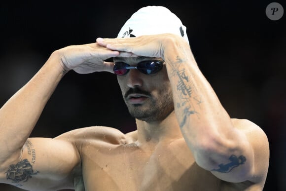 Florent Manaudou s'échauffe avant l'épreuve de natation lors des Jeux Olympiques de Paris2024 (JO), le 29 juillet 2024. © Inside / Panoramic / Bestimage 