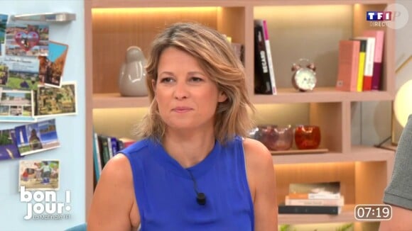 En attendant le retour de Bruce Toussaint, Maud Descamps présentera "Bonjour !" dès le vendredi 5 août 2024 sur TF1
Maud Descamps sur le plateau de "Bonjour !"