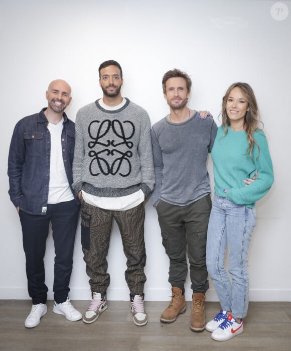 Exclusif - La Bande à Fifi (Julien Arruti, Tarek Boudali, Philippe Lacheau, Elodie Fontan) dans les backstage de l'enregistrement de l'émission "TPMP (Touche Pas à Mon Poste)", présentée par C.Hanouna et diffusée en direct sur C8 le 15 mars © Jack Tribeca / Bestimage 