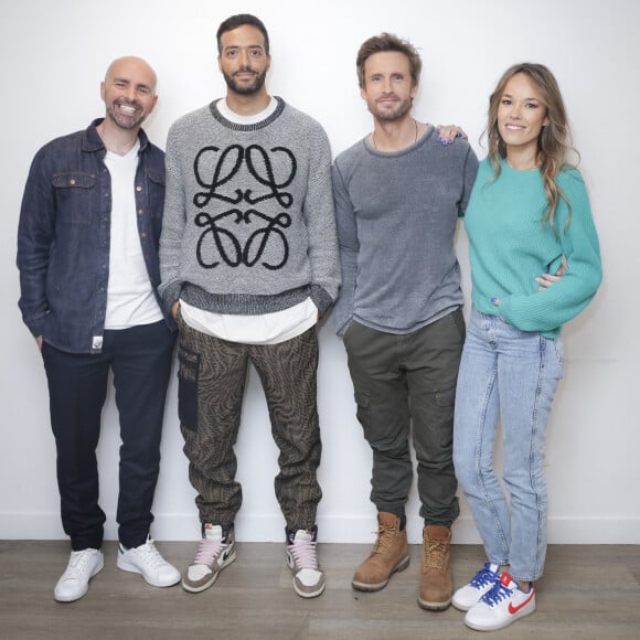 Exclusif - La Bande à Fifi (Julien Arruti, Tarek Boudali, Philippe Lacheau, Elodie Fontan) dans les backstage de l'enregistrement de l'émission "TPMP (Touche Pas à Mon Poste)", présentée par C.Hanouna et diffusée en direct sur C8 le 15 mars © Jack Tribeca / Bestimage 