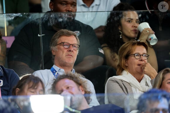 Sébastien Bazin, directeur général d'AccorHotels - Les célébrités en tribunes pendant l'épreuve de basketball de Demi-Finale opposant les Etats-Unis à la Serbie lors des Jeux Olympiques de Paris 2024 (JO) à l'Arena Bercy, à Paris, France, le 8 août 2024. © Jacovides-Perusseau/Bestimage