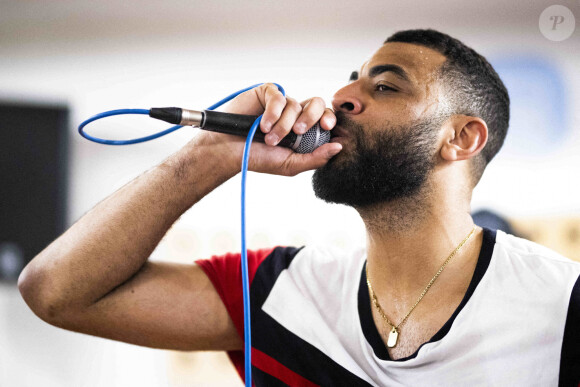 Le champion Olympique de volley-ball, Earvin NGapeth en répétition avant son premier concert au Cabaret Sauvage de Paris, France, le 17 mai 2023. © Jean-Baptiste Autissier/Panoramic/Bestimage