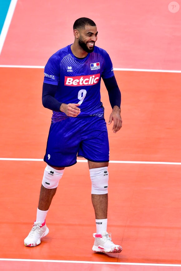 Earvin Ngapeth (Fra) lors de la petite finale du Championnat d'Europe à l'AccorHotels Arena à Paris, France, le 28 septembre 2019. La Pologne a gagné 26-24, 25-22, 25-21. © Jean-Baptiste Autissier/Panoramic/Bestimage 