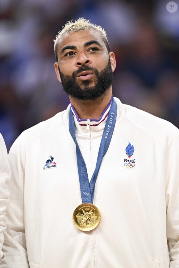 Earvin Ngapeth - Victoire de l'équipe de France de volley ball en finale face à la Pologne (25-19, 25-20, 25-23) aux Jeux Olympiques de Paris2024 (JO), le 10 août 2024. © Jacovides / Perusseau / Bestimage 