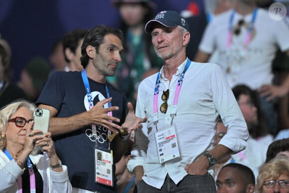 En effet, Denis Brogniart a officié comme speaker du Stade de France tout le long de la compétition.
Denis Brogniart pendant les Jeux Olympiques de Paris au Grand Palais, le 29 juillet. Photo by Eliot Blondet/ABACAPRESS.COM