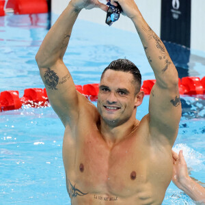 Florent Manaudou obtient la médaille de bronze sur 50 m nage libre lors des Jeux Olympiques de Paris 2024 (JO) à Paris La Defense Arena à Nanterre le 2 Aout 2024. © Dominique Jacovides-Pierre Perusseau/Bestimage