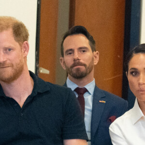 Le prince Harry avec Meghan Markle lors du deuxième jour de sa visite à Bogota, en Colombie, le 16 août 2024. Photo par Gtres/ABACAPRESS.COM