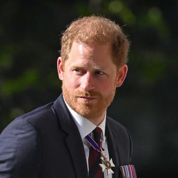 Le prince Harry, duc de Sussex, arrive à la cathédrale St Paul de Londres pour assister au service d'action de grâce marquant le 10e anniversaire des Invictus Games, à Londres, au Royaume-Uni, le mercredi 8 mai 2024. Photo par Zak Hussein/Splash News/ABACAPRESS.COM