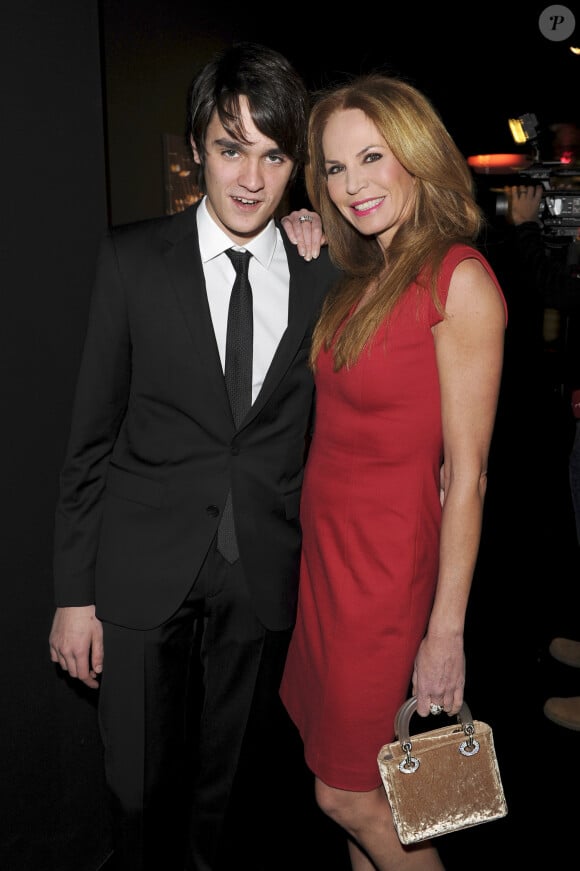 Exclusif - Alain-Fabien Delon et sa mère Rosalie van Breemen - Prix Spécial- Vernissage de l'exposition "A personal touch" dans le showroom Hugo Boss lors de la "Berlinale" à Berlin en Allemagne le 5 février 2014.